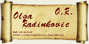 Olga Radinković vizit kartica